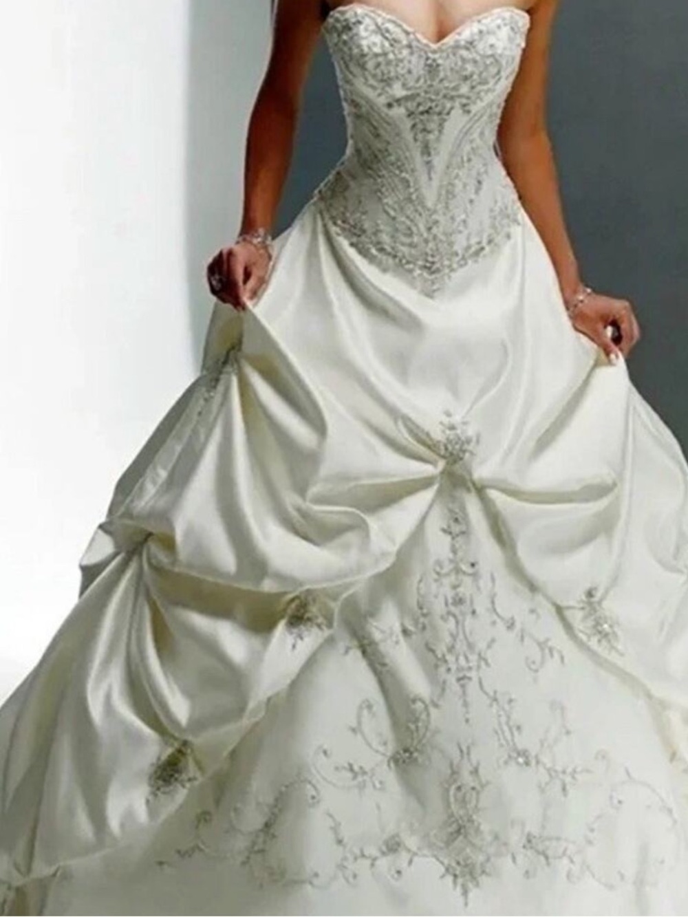 Maggie Sottero Mona Lisa Royale Wedding Dress Sz 10 Corset Beaded Ball Gown